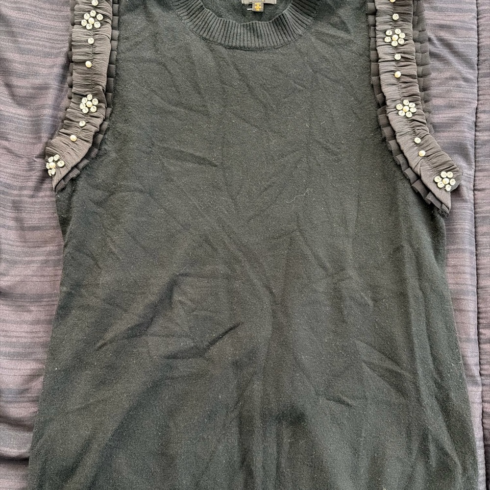 Embellished Black Women's Muscle Tee